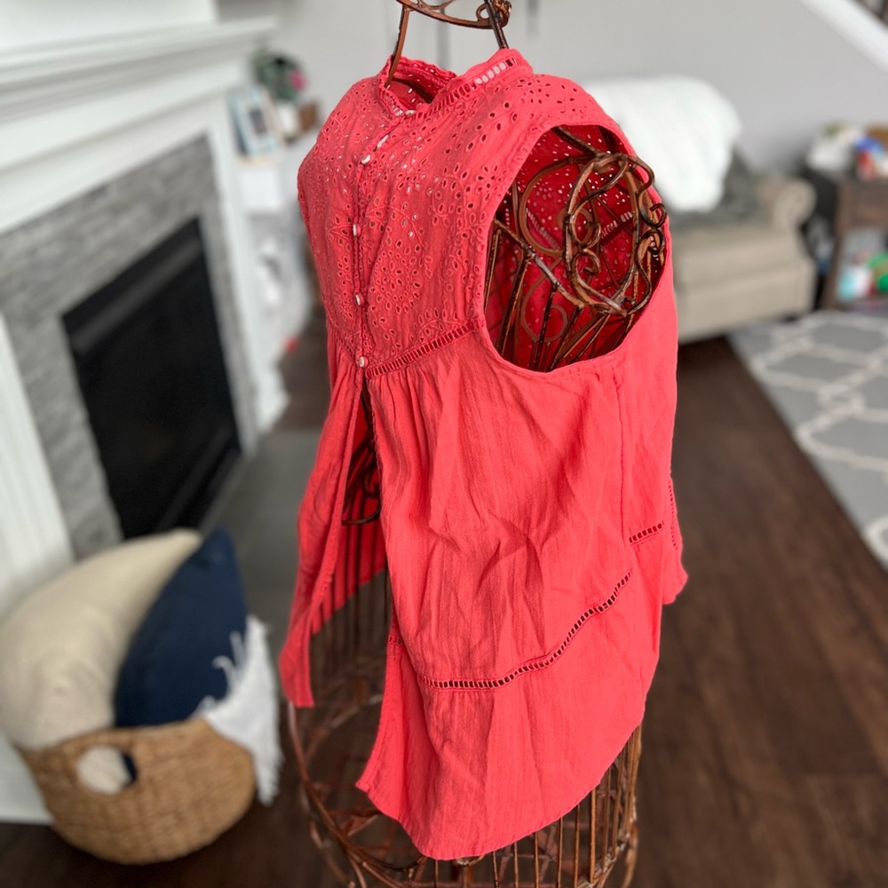 Abercrombie And Fitch Peach/Red Open Back Sleevel… - image 7